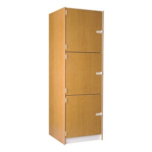 Large Instrument Locker w/ Solid Doors - 3 Compartments (27" D)
